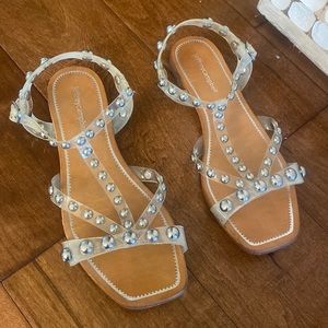 Jeffrey Campbell Calath Clear Strappy Sandal With Jewels
